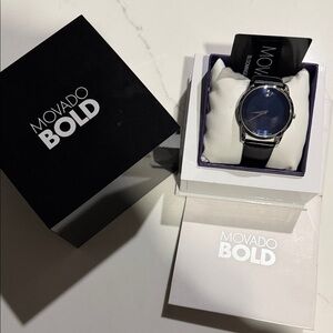 Movado Bold Navy, Silver and Black Men's Watch